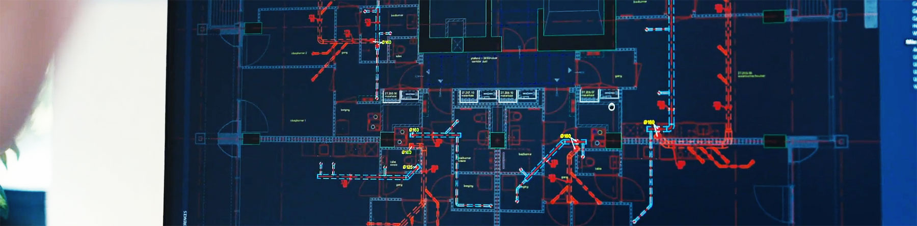 technische tekening van een ventilatie project